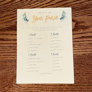 “What’s In Your Purse?” Bridal/Baby Shower Game
